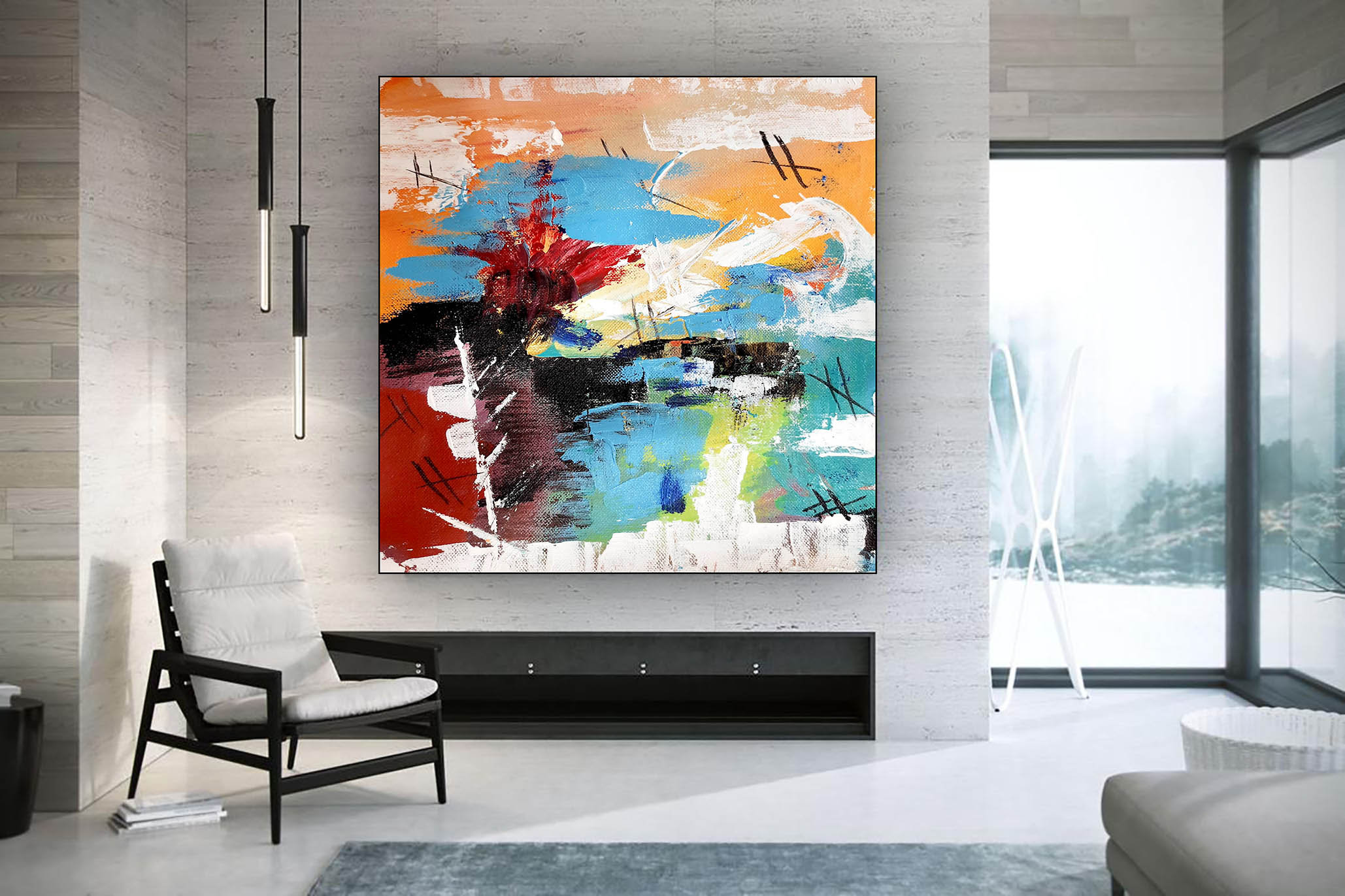 Abstract Painting Wall Art Abstract Canvas Art Paintings on - Etsy UK