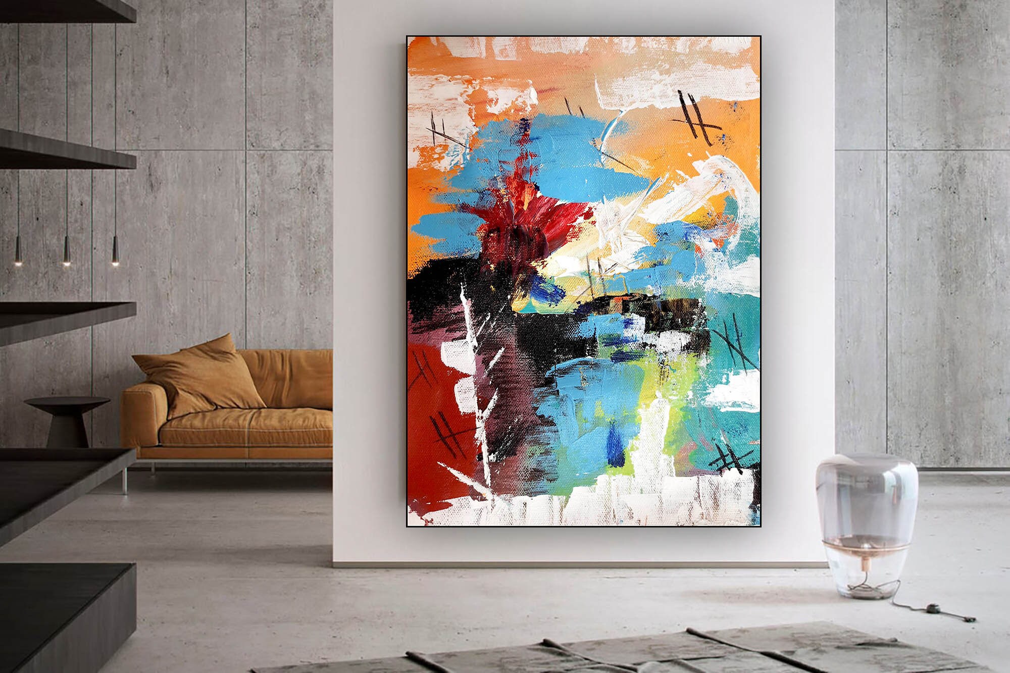 Abstract Painting Wall Art Abstract Canvas Art Paintings on Etsy UK