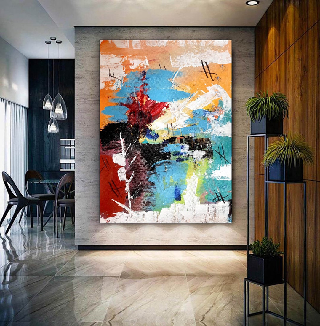 Abstract Painting Wall Art Abstract Canvas Art Paintings on - Etsy UK