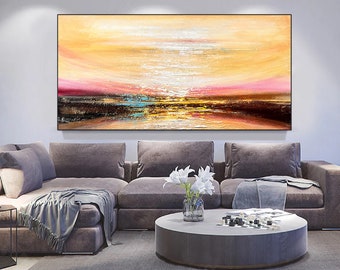 Extra Large Original Ocean Oil Painting On Canvas, Acrylic Seascape Wall Art, Modern Beach Painting For Living Room. Coastal Wall Decor