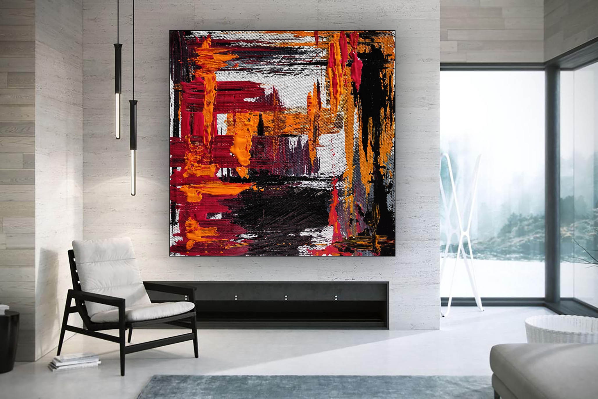 Übergroße Acryl-Malerei Wohnzimmer Wandkunst moderne | Etsy