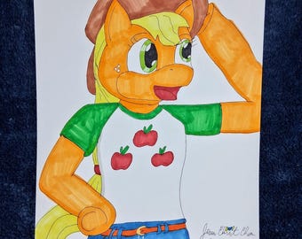 Yeeeee-Haw, Applejack - Chris Chan 2026 Commission, Ink on Paper