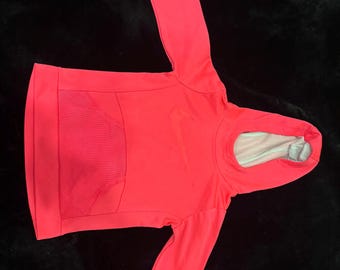 Nike Girls Dri FIT Athletic Hoodie Vibrant Pink Coral Youth Size Medium 6