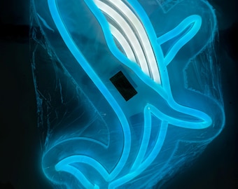 Handcrafted LED Whale Neon Wall Art