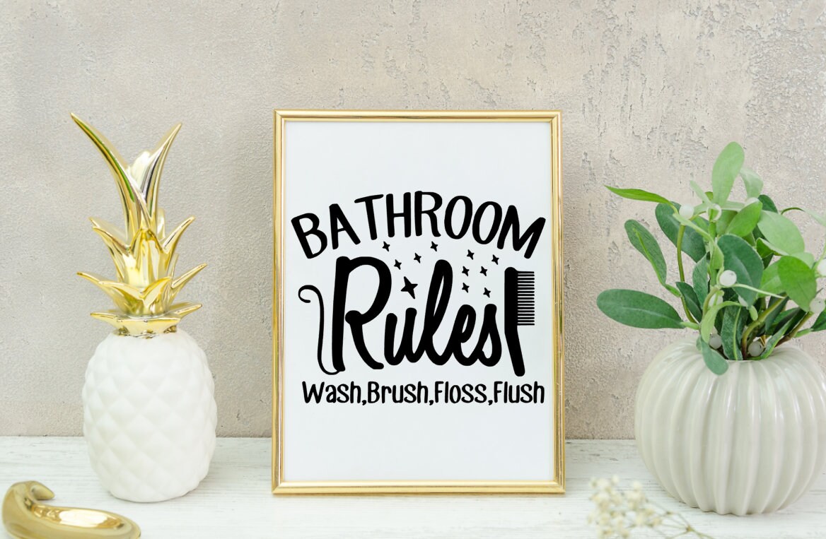 Badezimmer-Regeln druckbar Badezimmer-Kunst digitale | Etsy