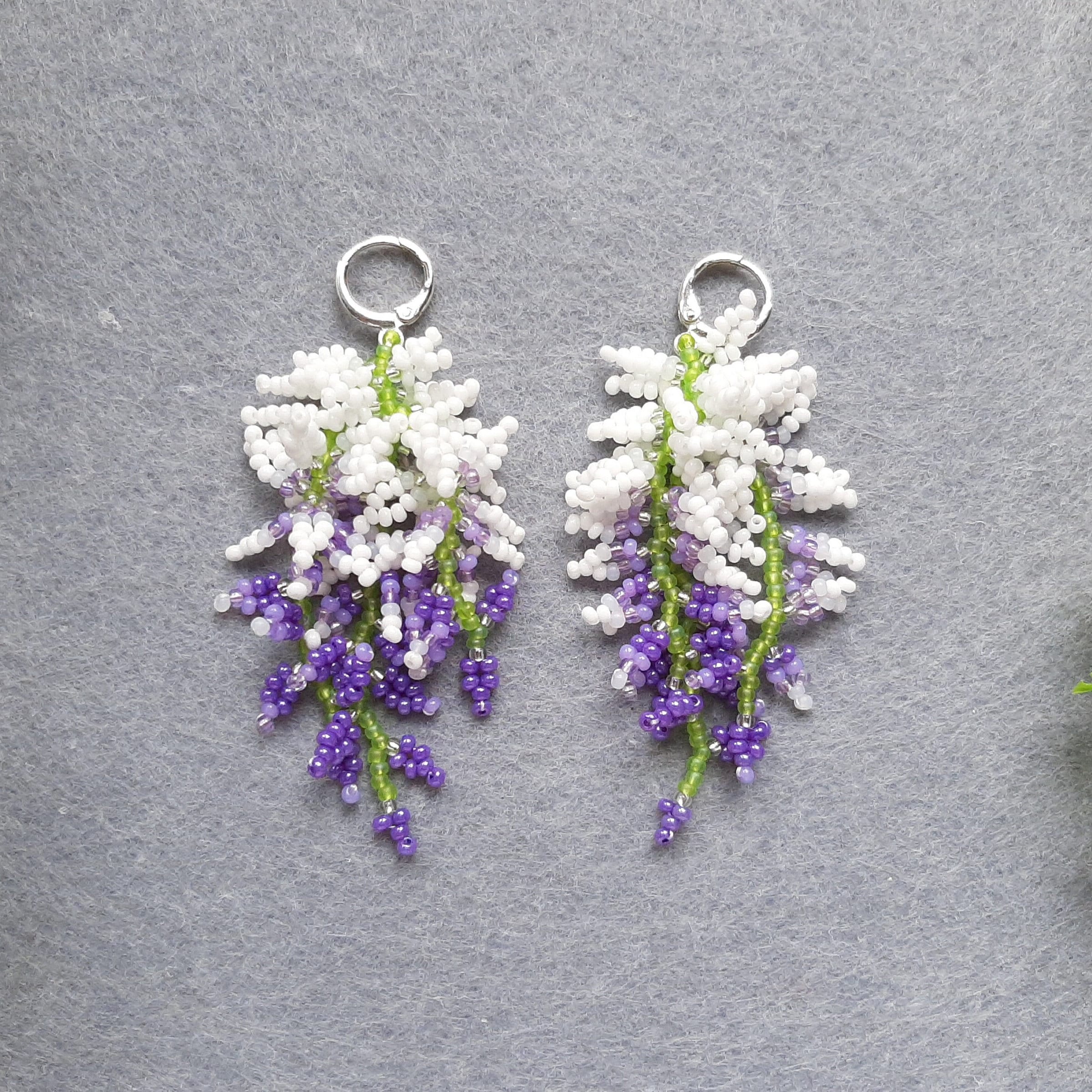Wisteria Floral Bead Earrings