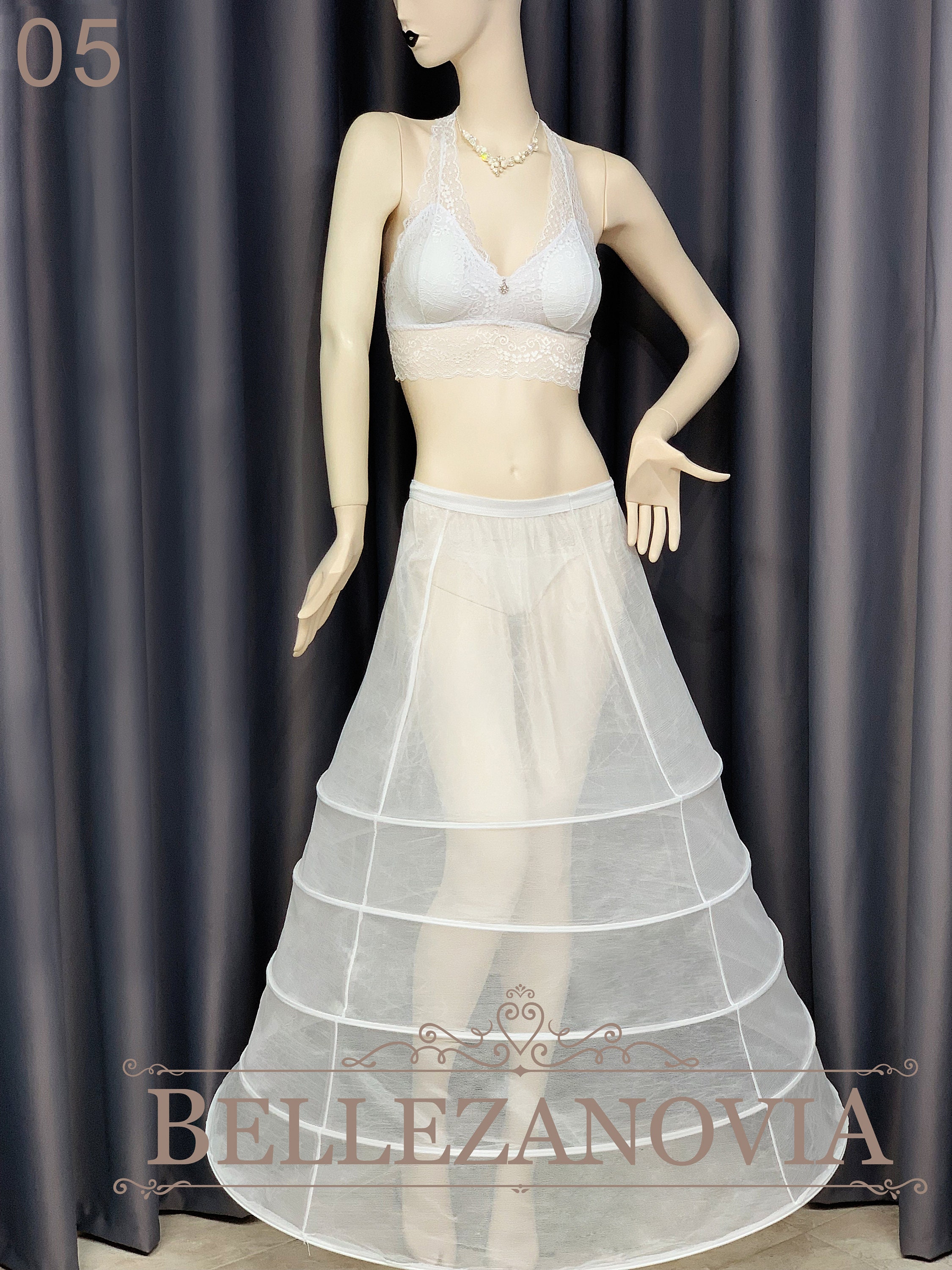 Sottogonna A Gabbia 3 Cerchi – Lolita Sposa – Gonna Crinolina – Bianca 50 Cm