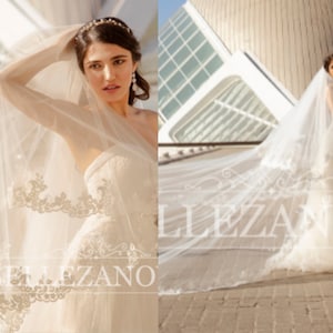 2 tires fingertip double tiers Veil Ivory bridal Veil Long 2 Layer Elegant Bridal Wedding Veil cathedral Lace Veil With Comb Short veil 0164