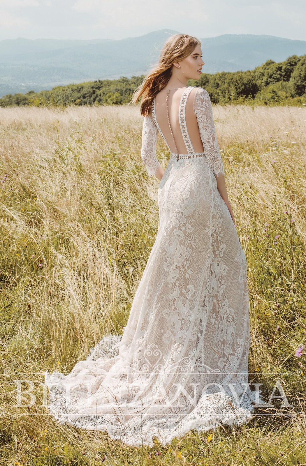 Lace sleeve wedding dress Wedding dress long sleeve Lace | Etsy