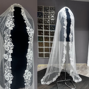 Glitter Lace wedding veil with sequins Lace glitter Bridal Veil 1 tier sparkle lace veil Ivory bridal sparkle wedding veil 900208