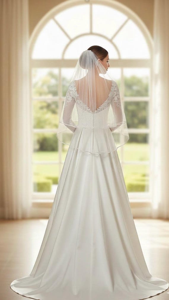 short wedding dress with long veil Trend alert- short wedding dress, full length veil