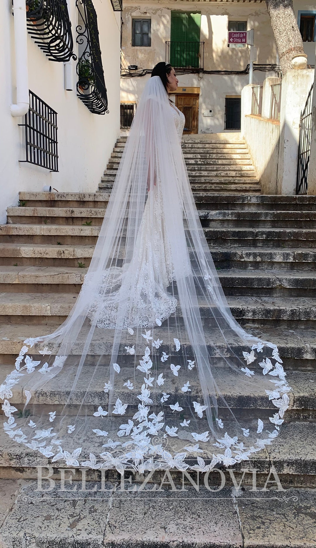 VESTIDOS DE NOVIA BRILLANTES CON VELO LARGO 