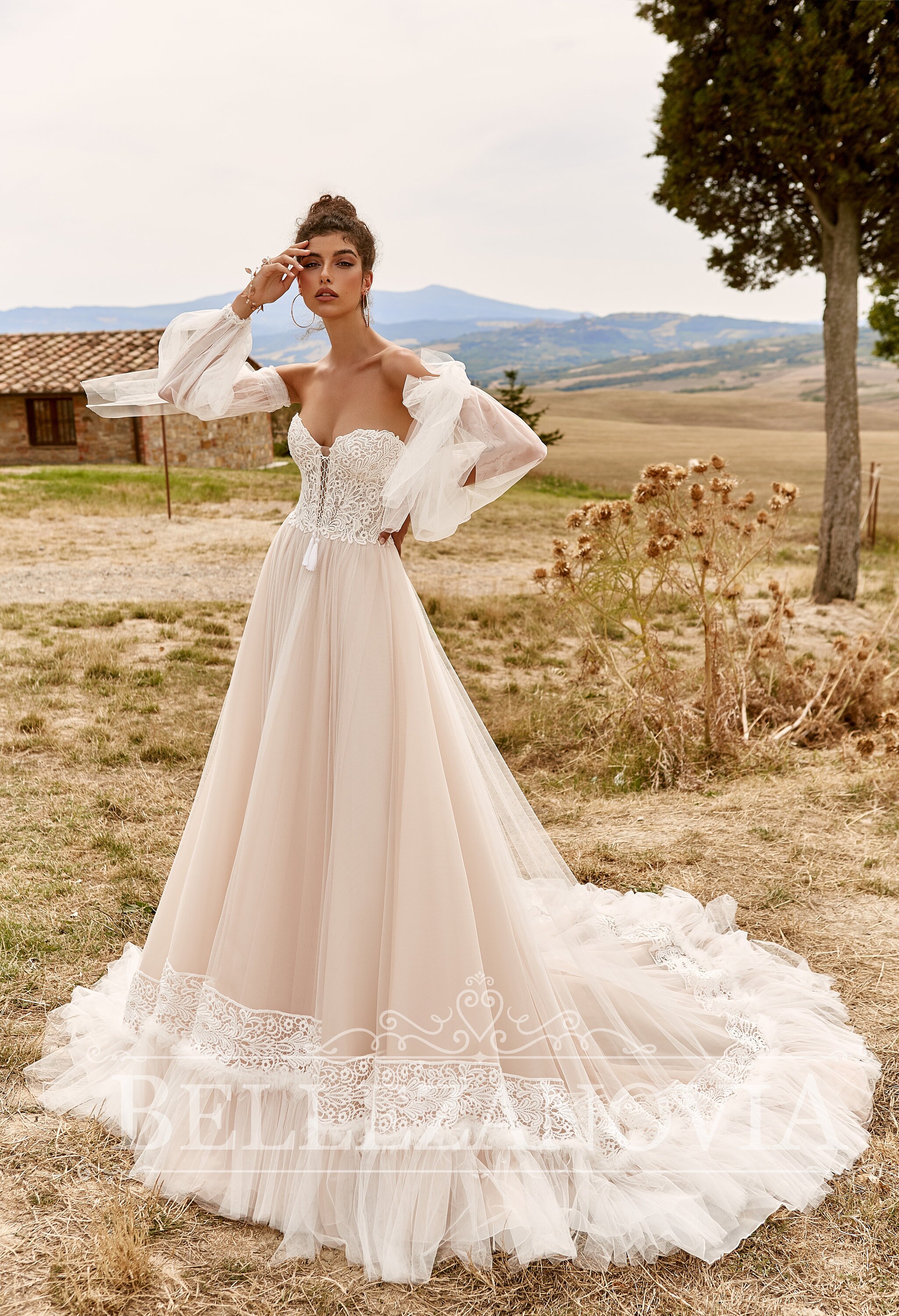 Detachable Sleeves Wedding Dress 