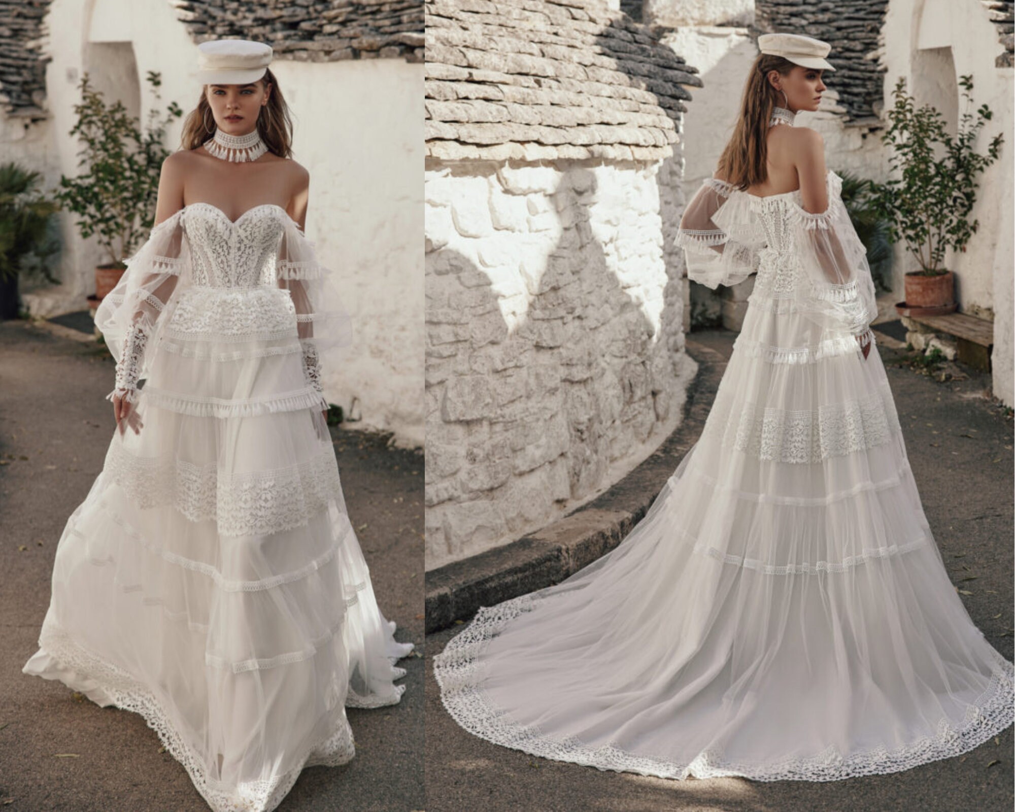 purchase discount price Boho Sleeves Open Dresses wedding dress