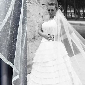 Glitter Bridal Veil, Sparkly Wedding Veil, Shimmer Veil, Cathedral Wedding Veil, Wedding Veil, Long Sparkling Veil, Minimalist Glitter Veil
