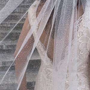 Glitter wedding veil glitter bridal veil long veil shimmer wedding veil fingertip veil Veil glitter wedding sparkle veil tulle with glitter