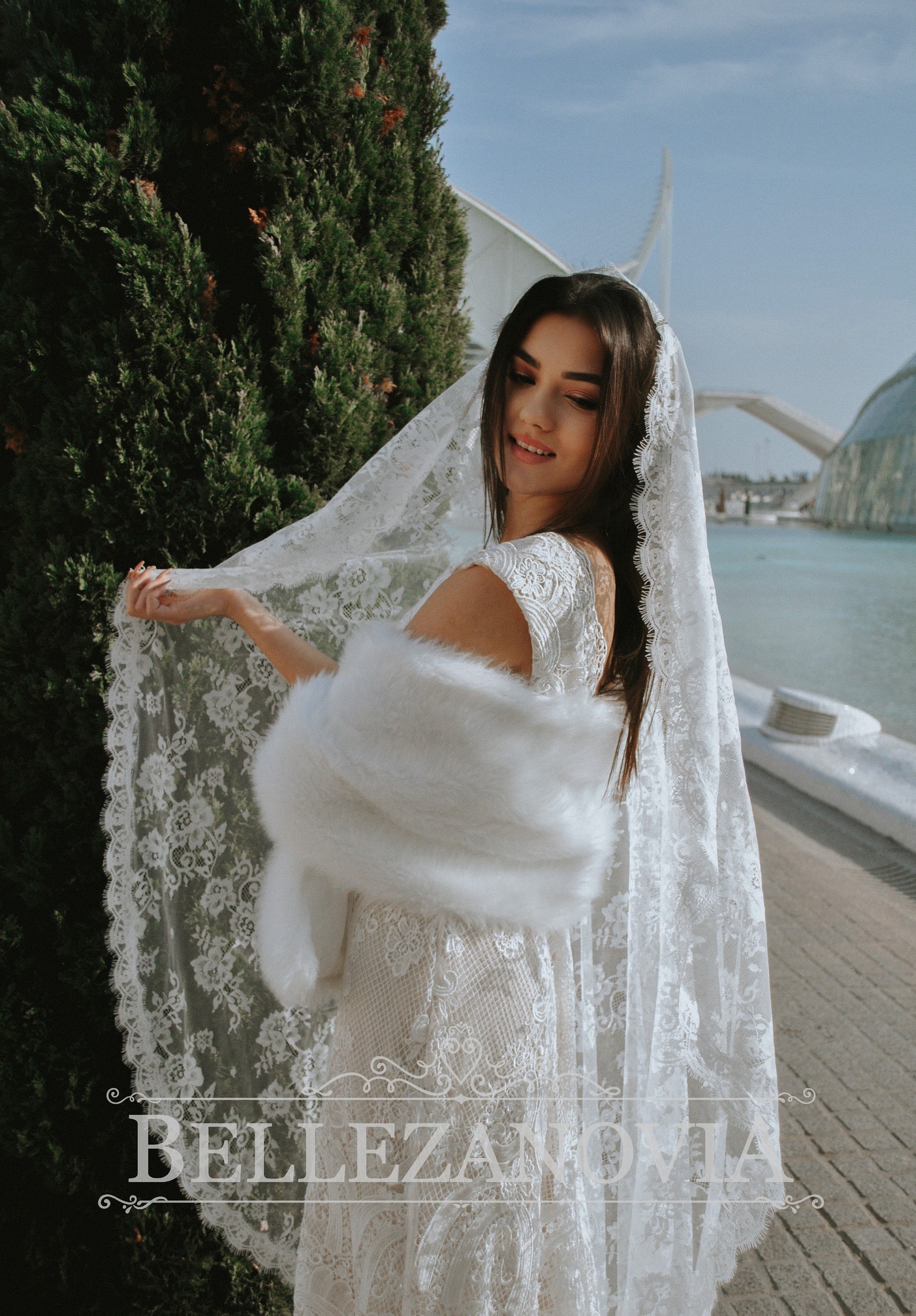 Lace Mantilla Wedding Veil Mantilla Veil Lace Veil Wedding Etsy