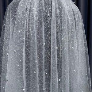 2 layer Glitter wedding veil, Pearl wedding veil, Sparkly veil, Veil glitter Shimmer veil, Chapel bridal veil, Fingertip veil Cathedral veil