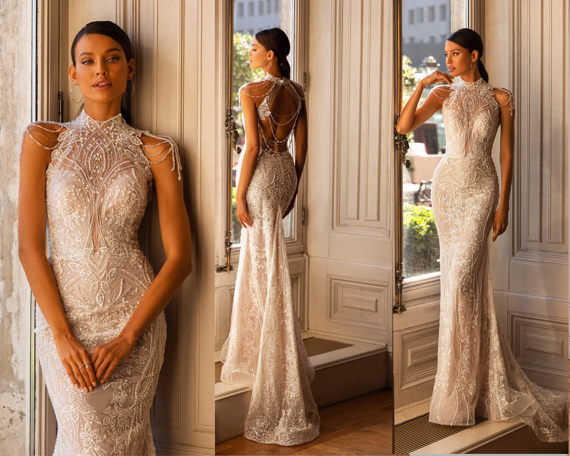 Abito sposa sirena pizzo shop schiena scoperta