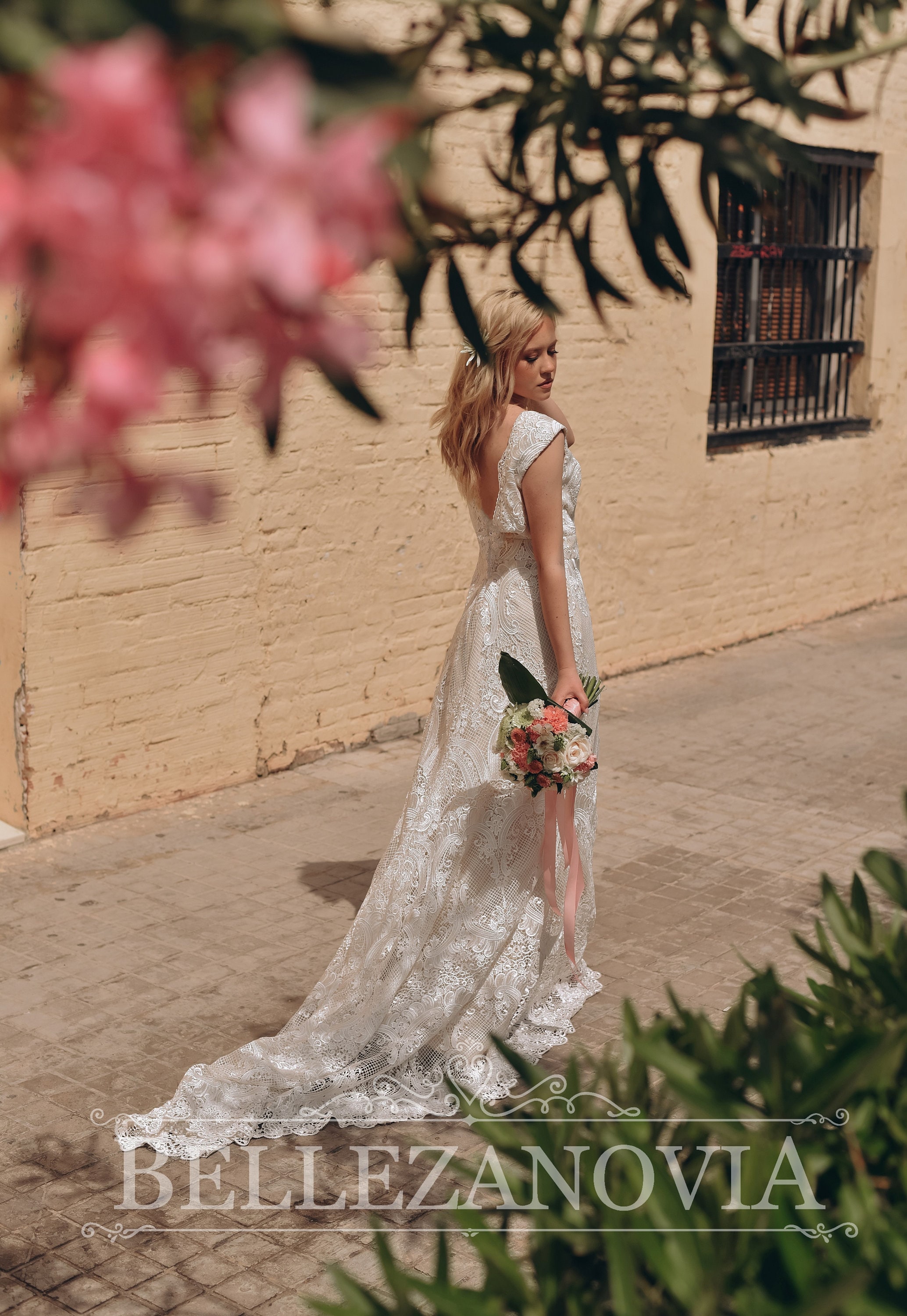 ヴィンテージウエディングドレス ロングトレーン USA製 ユニオン