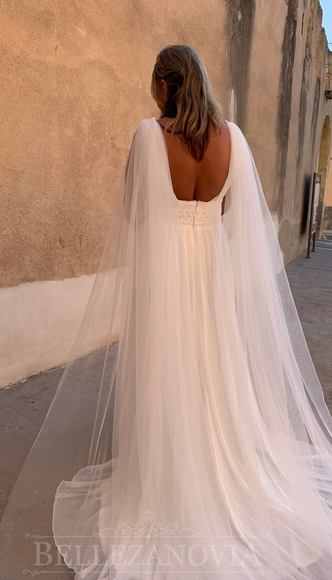 Bridal Wings, Bridal Cape Veil, Cathedral Cape Veil, Tulle Bridal Cape, Cape Veil Wedding, Boho