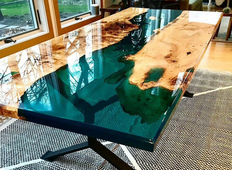 Office Desk Conference Table Made with Walnut wood and Epoxy