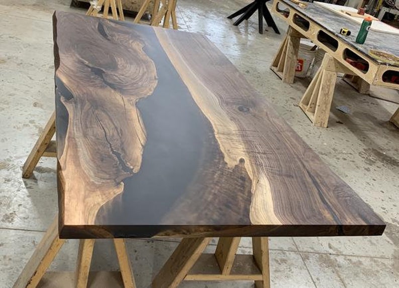 Made to Order Custom Black Epoxy Kitchen Table Black Epoxy Etsy