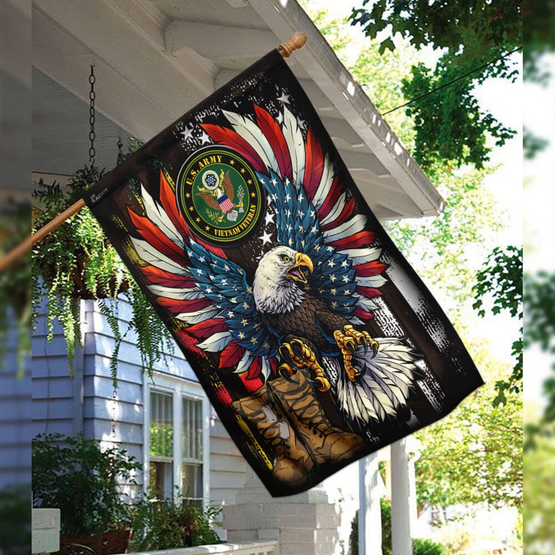 Proud Vietnam Veteran Flag Garden Flag peace flag House | Etsy