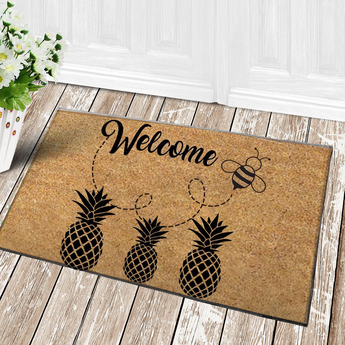 Pineapple doormat pineapple Etsy