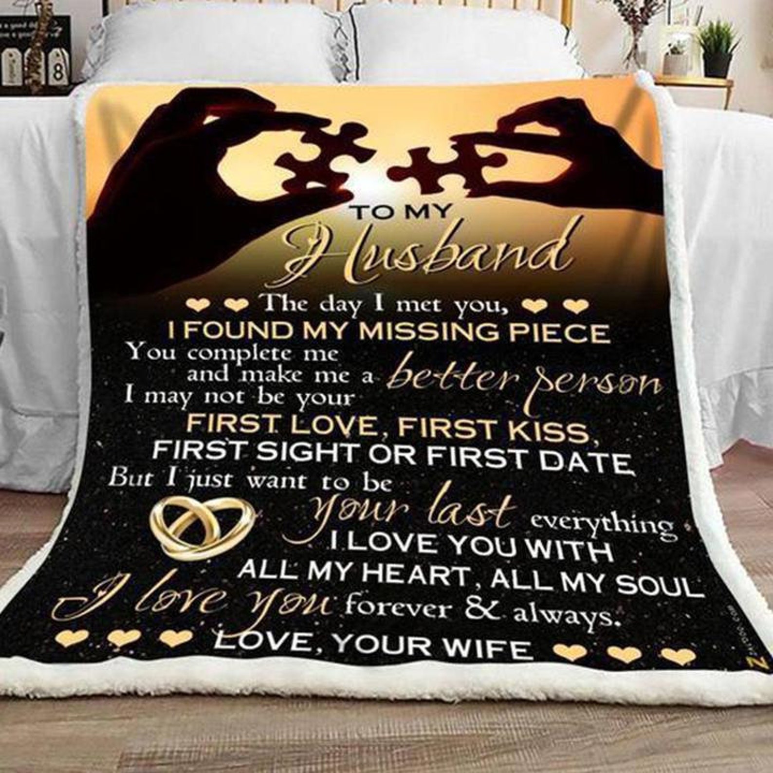 To My Husband Blanket Quilt Fleece Blanket Husband Blanket Etsy