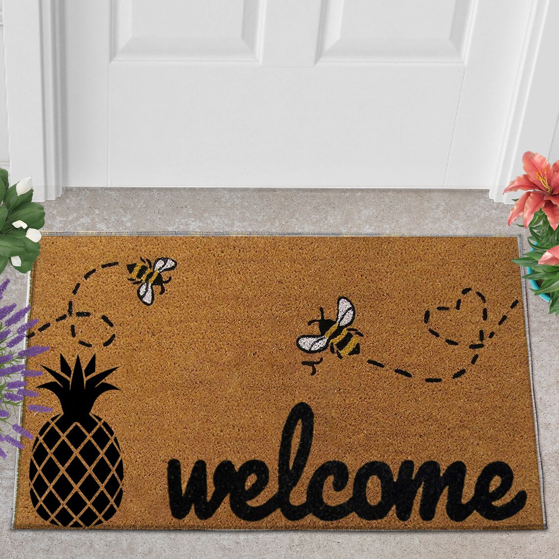 Pineapple doormat pineapple Etsy