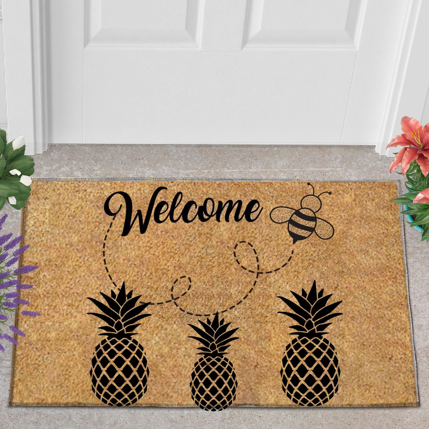 Pineapple doormat pineapple Etsy
