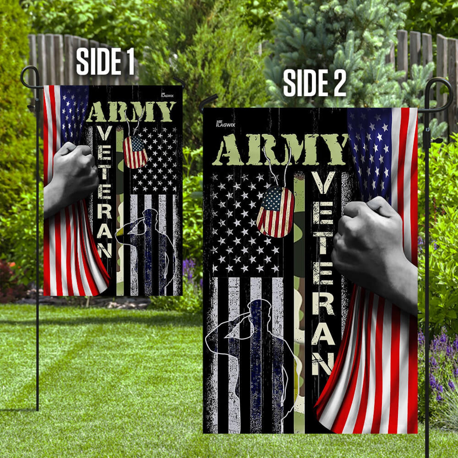 U.S Army Veteran Flag Garden Flag peace flag House Flag Etsy