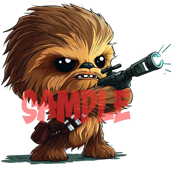 PNG Files - Chewbacca Star Wars Bundle - Popular Anime Character - Chewbacca PNG - Star Wars  Printable, Print - Instant Download