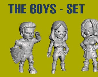 The BOYS - New Season - SET - Custom CHIBI Figure - UNpainted  - 3D Print - Marvel United Compatible