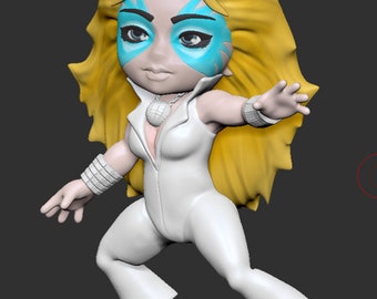 Marvel United - DAZZLER - Custom CHIBI Figure - UNpainted  - 3D Print -