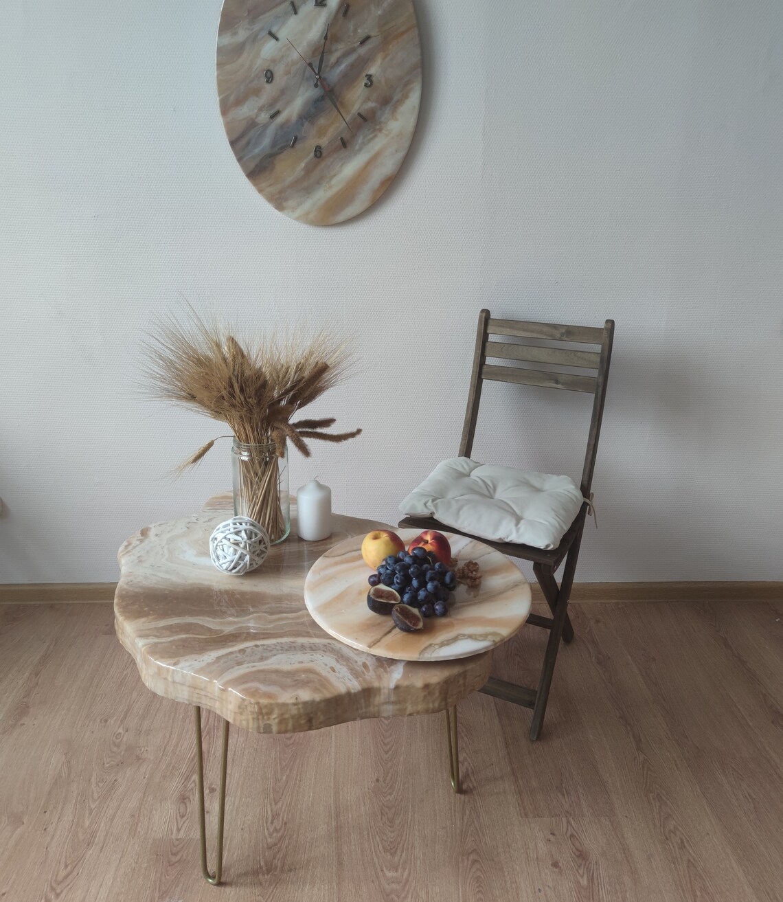 Unique bedside table small resin boho coffee table. Accent Etsy