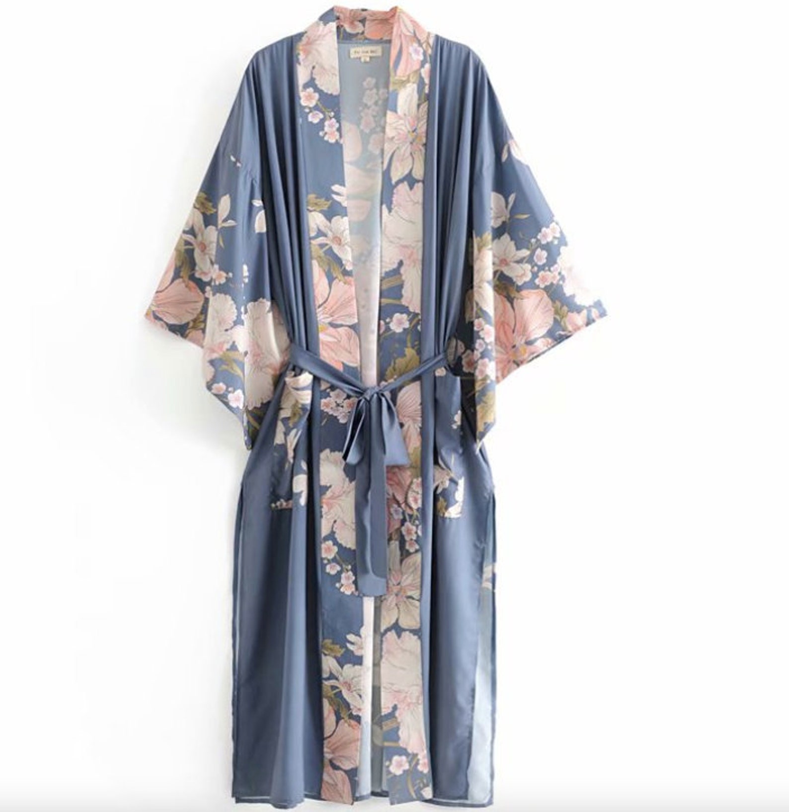 Satin Kimono Robe de chambre longue.  Etsy