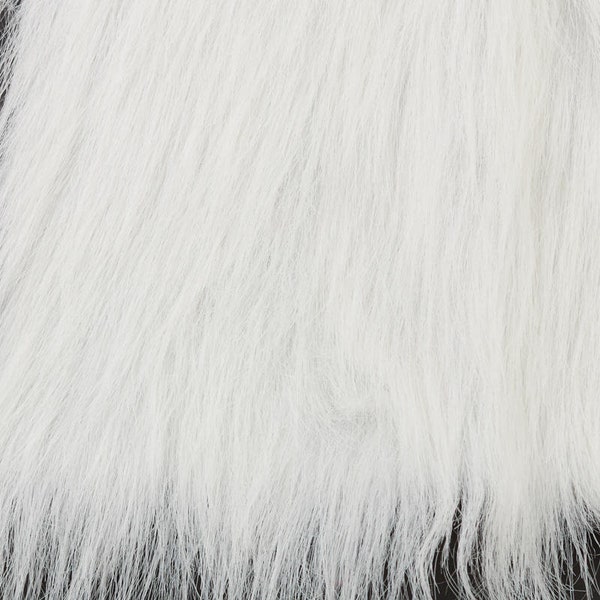 faux fur white long pile 60" wide half metre