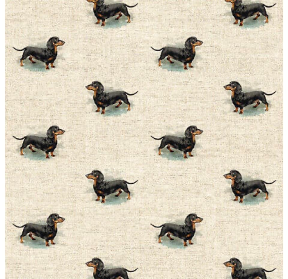 Daschund sausage dog cotton rich coordinating fabric 140 cm Etsy