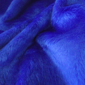 faux fur royal blue short pile 60" wide half metre