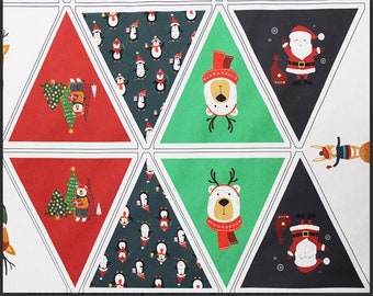 100% cotton bunting panels gonks xmas christmas gnome