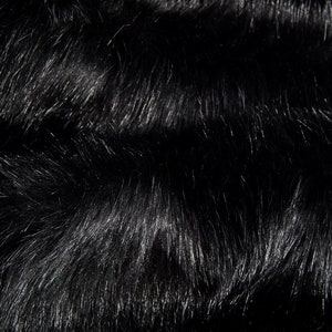 faux fur black short pile 60" wide half metre