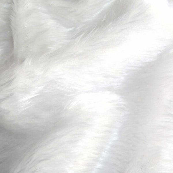 faux fur white short pile 60" wide half metre