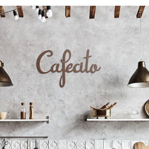 Cafecito Decorative Metal word Art, Kitchen Decor,  Cafe Wall Sign, Restaurant Decor, Caffe sign, Cafe Wall Decor, Restaurant Deco