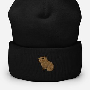 Capybara Embroidered Beanie, Capybara Lover Cap, Capybara Lover Gift, Cute Capybara Gift