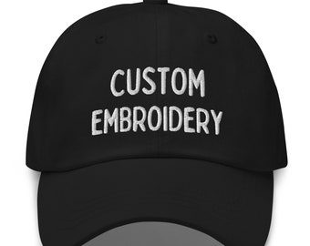 Individuell gestickter Hut, personalisierter gestickter Dad-Hut, Premium-verstellbarer, individueller Logo-Dad-Hut, Stickerei-Logo-Baseballhut