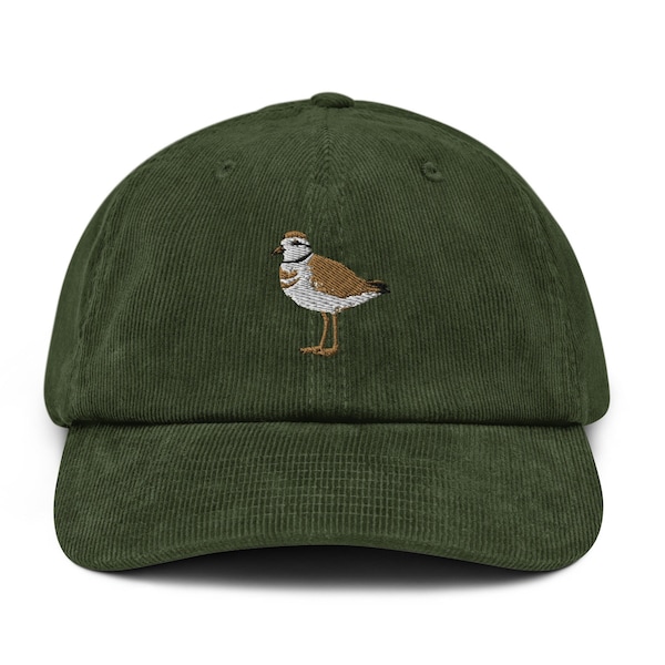 Piping Plover Embroidered Corduroy Hat, Semipalmated Plover Shorebird Hat, Shorebird Hat