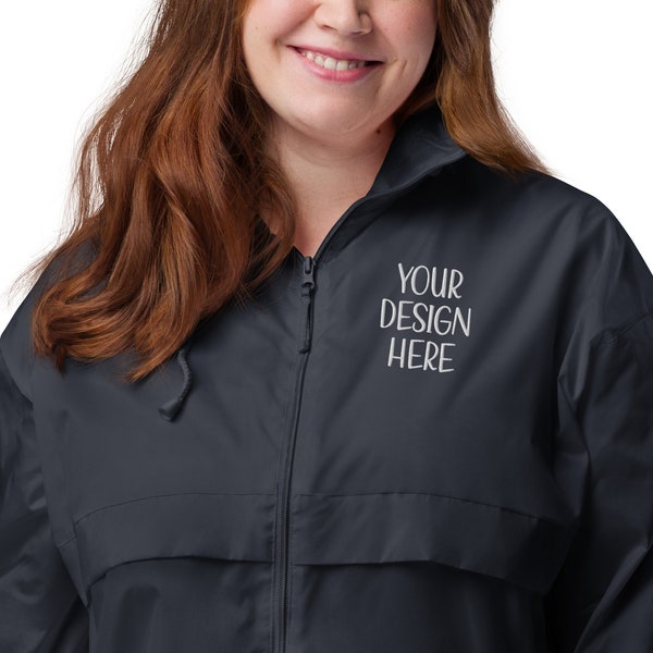 Custom Your Picture Text Logo Unisex Windbreaker, Your Own Text Windbreaker, Custom Embroidery Windbreaker Unisex Jacket