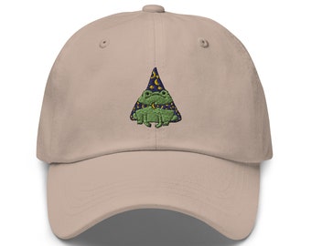 Wizard Frog Embroidered Dad Hat, Funny Frog Hat, Gift For Animal Lover, Frog Hat